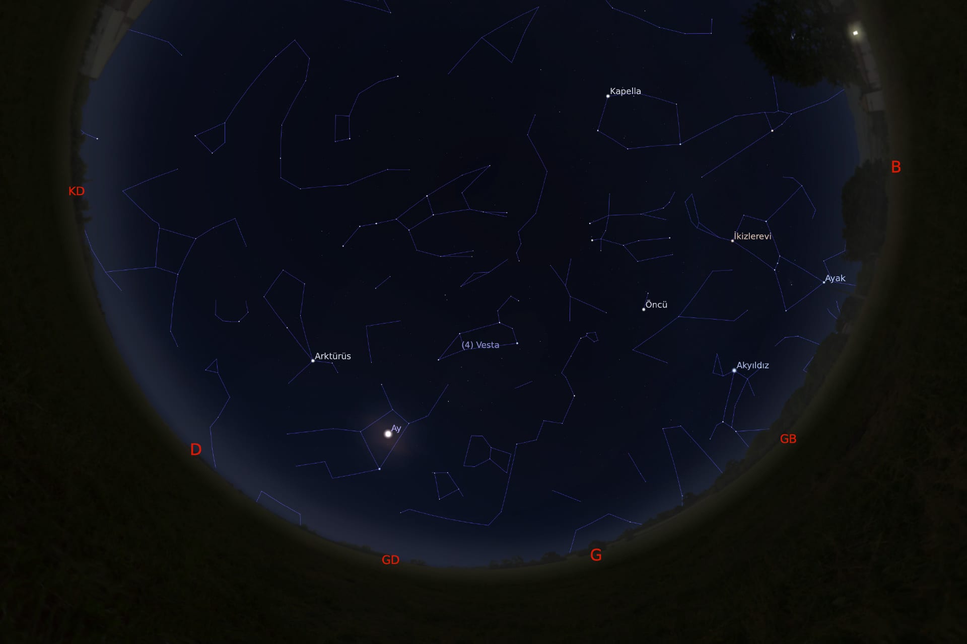 1 Mart 2021 - saat 00:30'daki gökyüzü görüntüsü