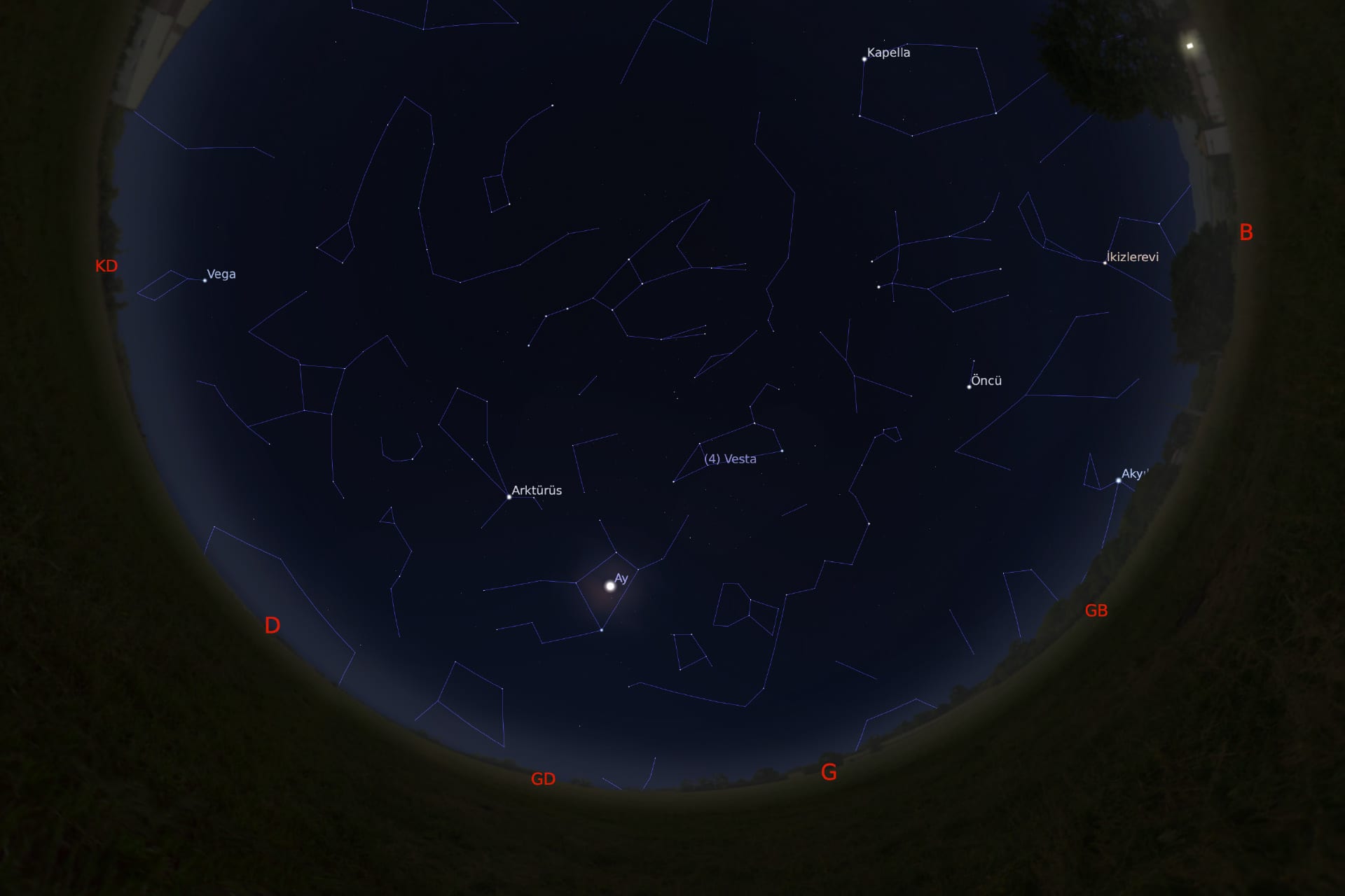 1 Mart 2021 - saat 01:30'daki gökyüzü görüntüsü