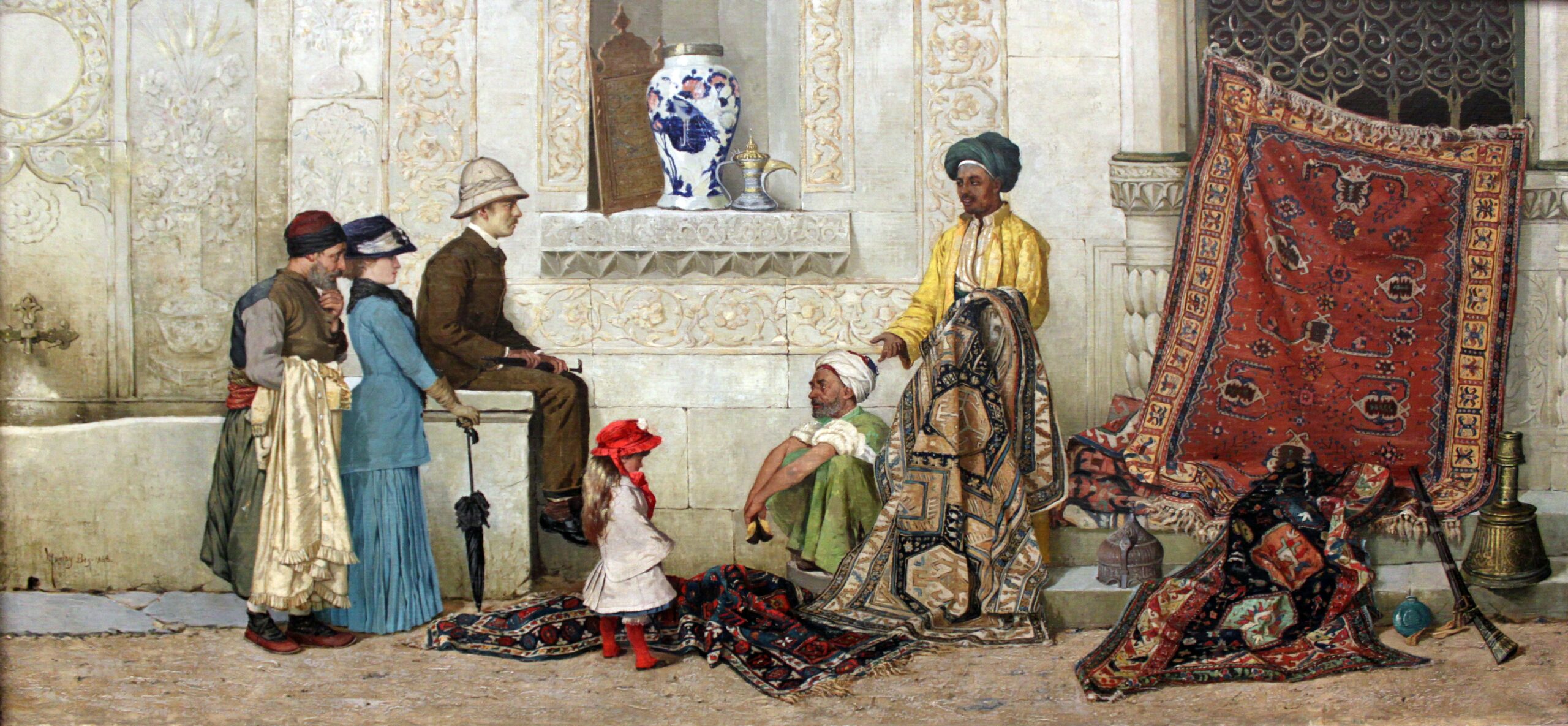 1888 Bey Persischer Teppichhändler auf der Straße anagoria scaled Kaplumbağa Terbiyecisi’nin Sırları