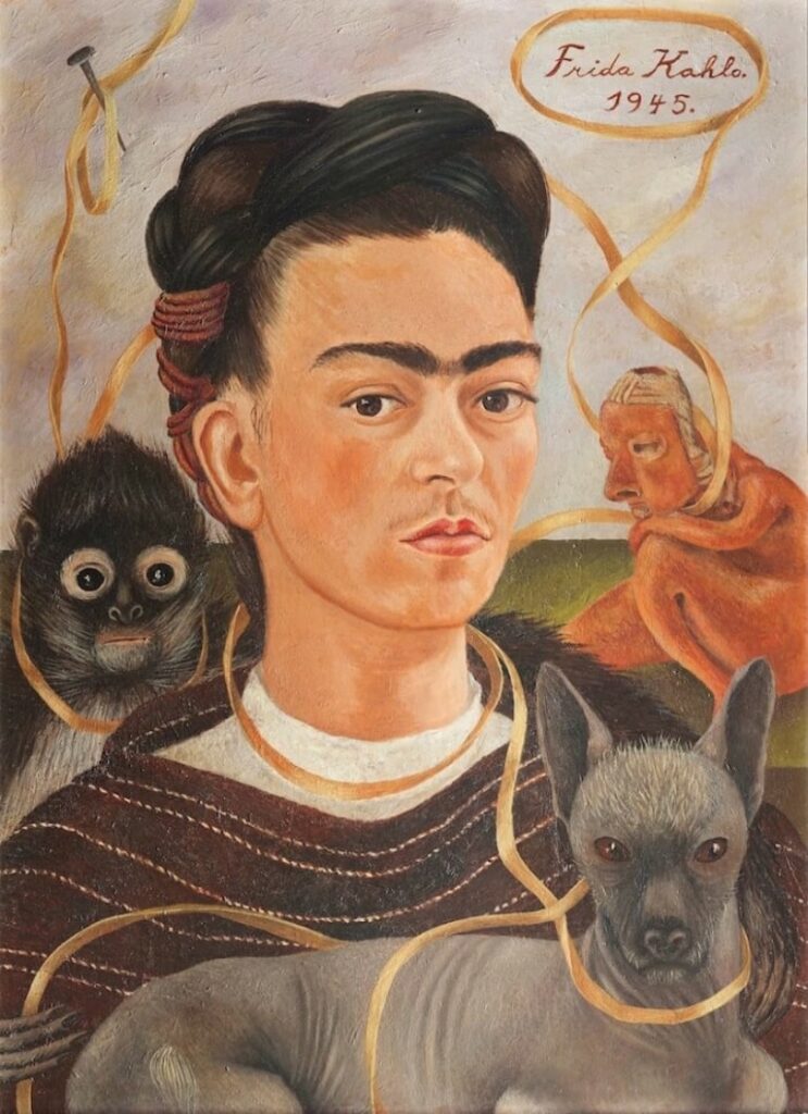 kucuk maymunlu otoportre Frida Kahlo