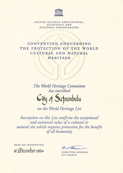 safranbolu sertifika Türkiye’deki UNESCO Alanları – 2