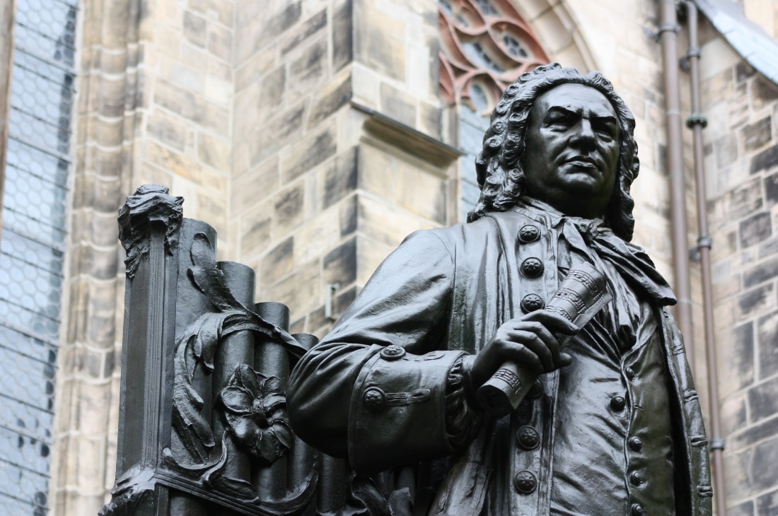 Johann Sebastian Bach’ın Leipzig’deki heykeli.