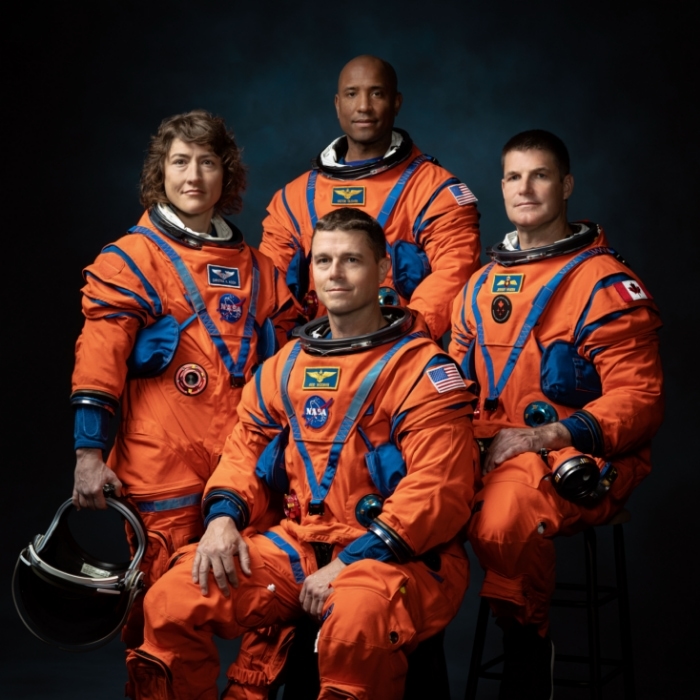“Orion” adlı uzay aracıyla Artemis 2 görevine çıkan Reed Wiseman, Victor Glover, Christina Koch ve Jeremy Hansen