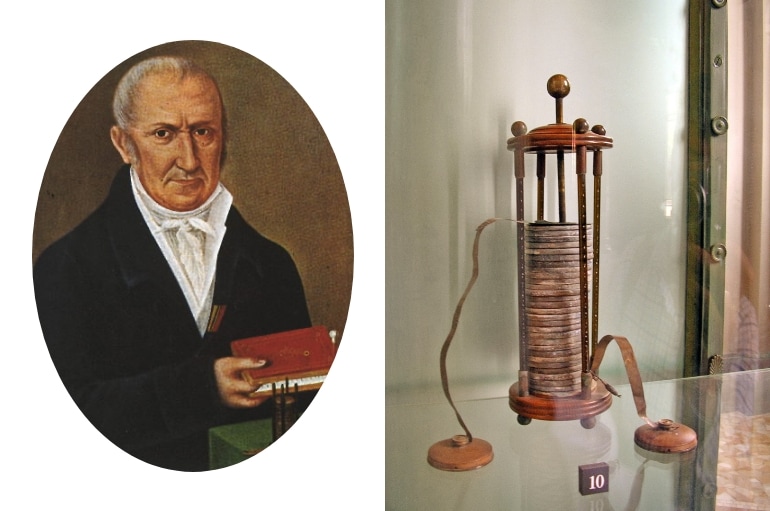 İlk pili, 1800 yılında Alessandro Volta geliştirmişti.
